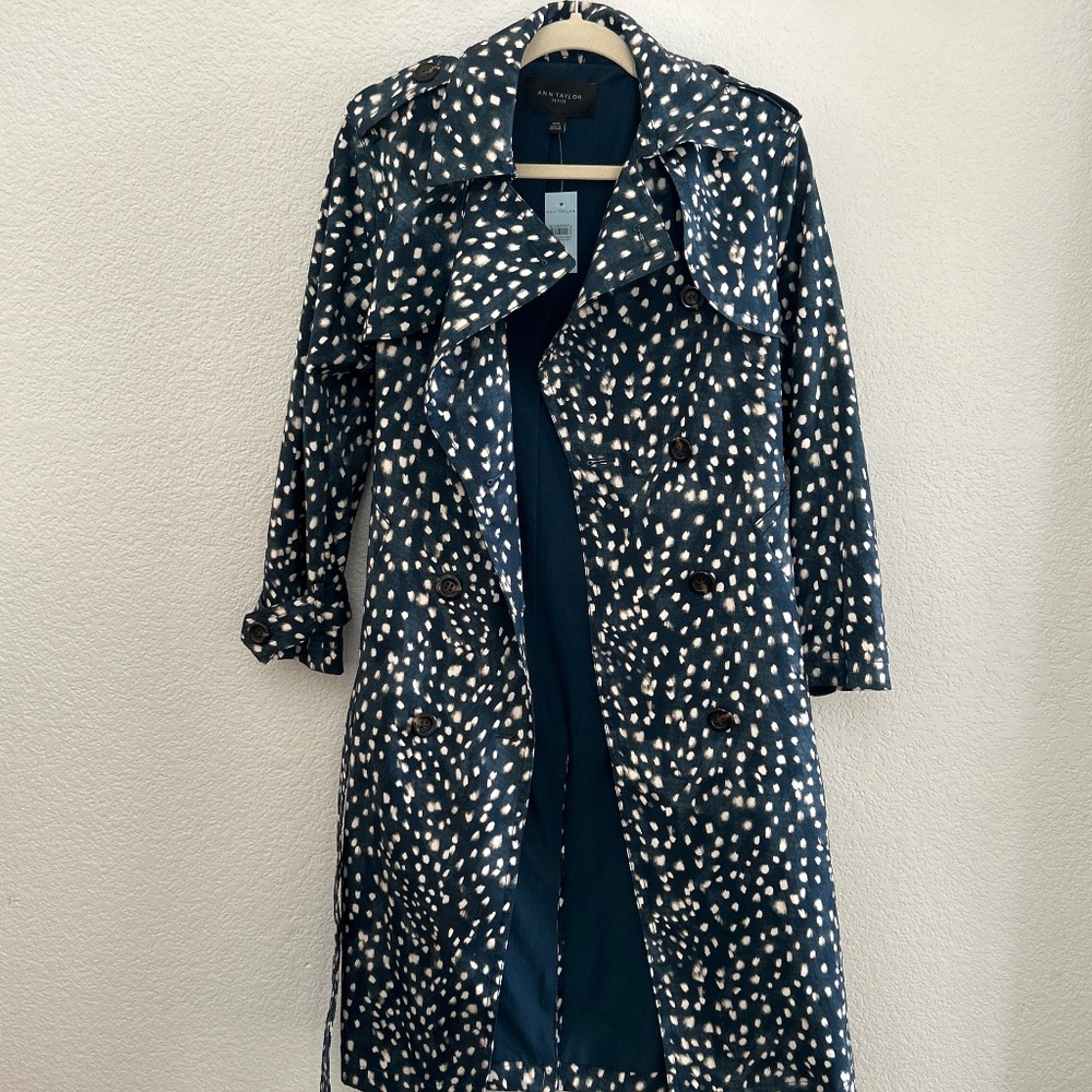 Ann Taylor Petite Spotted Modern Trench Coat
